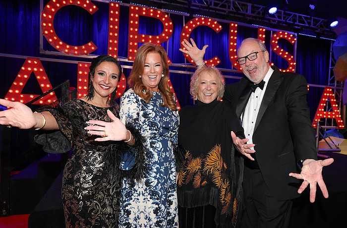 Circus Arts Conservatory CEO and President Jennifer Mitchell and Terri Klauber with Sherry and Tom Koski