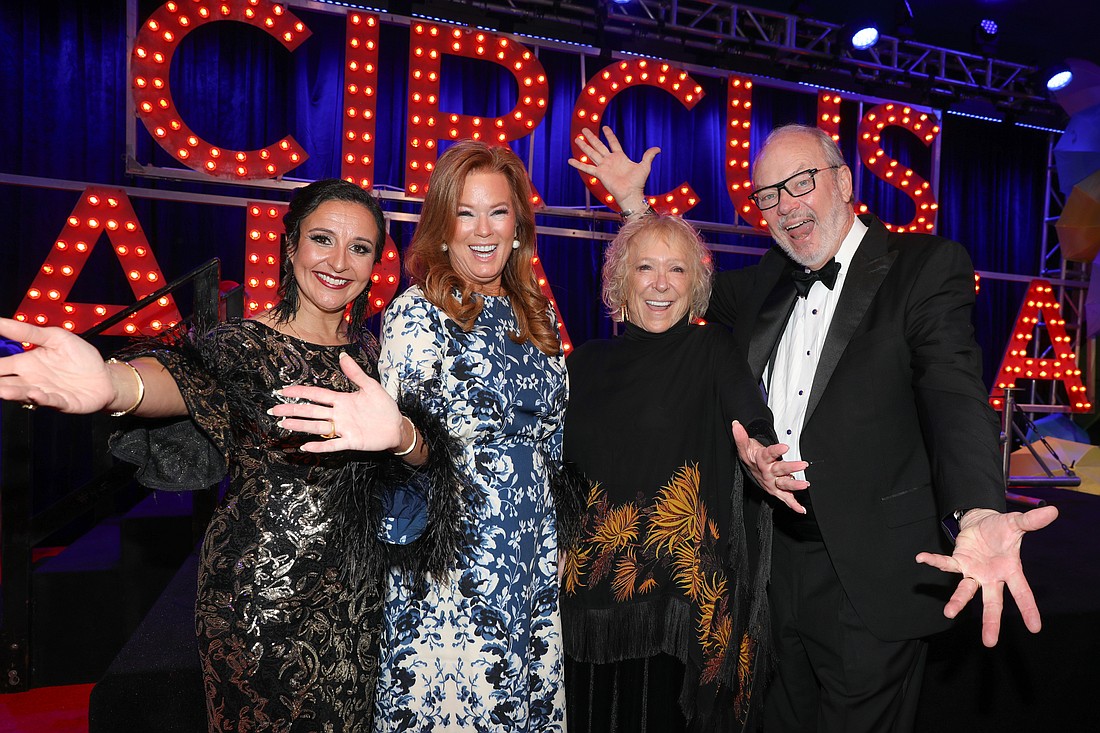 Circus Arts Conservatory CEO and President Jennifer Mitchell and Terri Klauber with Sherry and Tom Koski