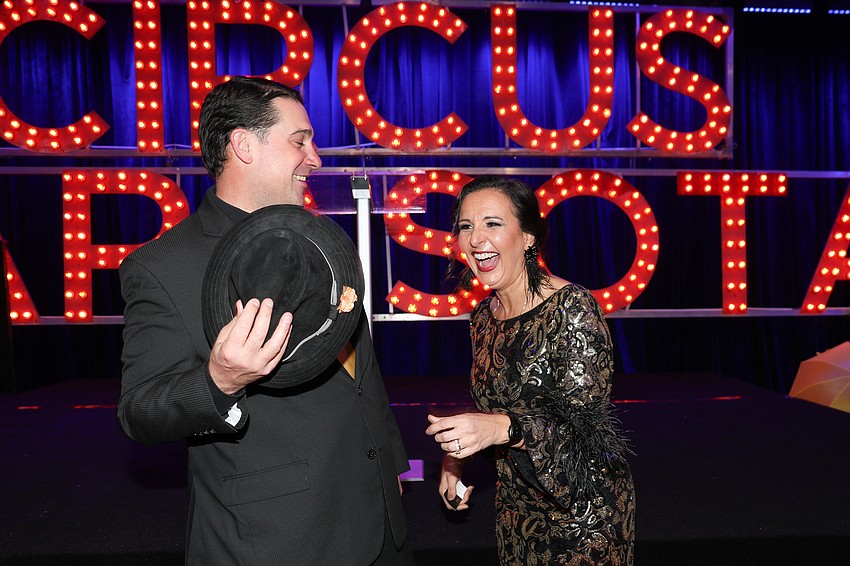 Ryan Clarke and Jennifer Mitchell share a laugh.