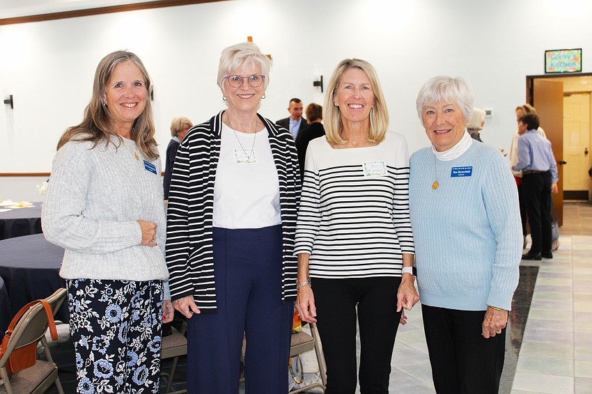 Jennifer Mott-Mueller, Karen Geck, Pam Bradley and Betsy Bauernschmidt join the Jan. 29 Women's Guild new members luncheon at St. Mary, Star of the Sea, Catholic Church.