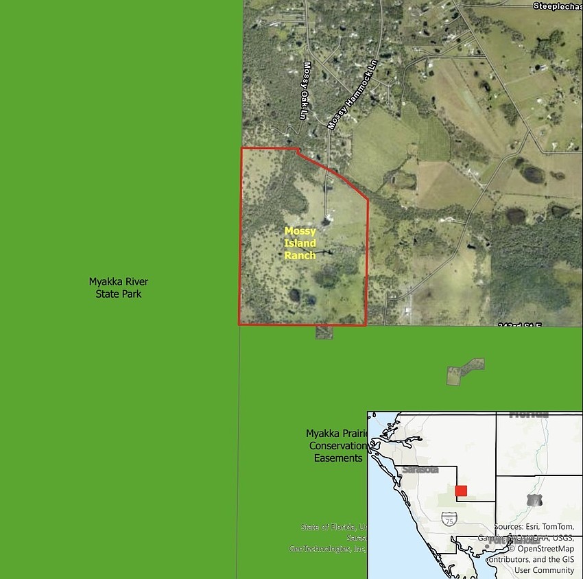 Mossy Island Ranch is directly adjacent to Myakka River State Park.