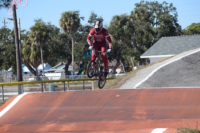 Curtis Krey of Canada trains at Sarasota BMX on Feb. 3 ahead of the Gold Cup.