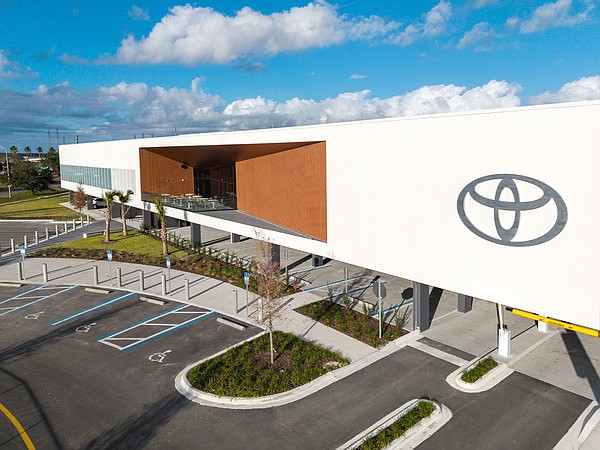 The new $145 million Southeast Toyota Distributors processing and distribution facility at Jacksonville Port Authority's Blount Island facility.