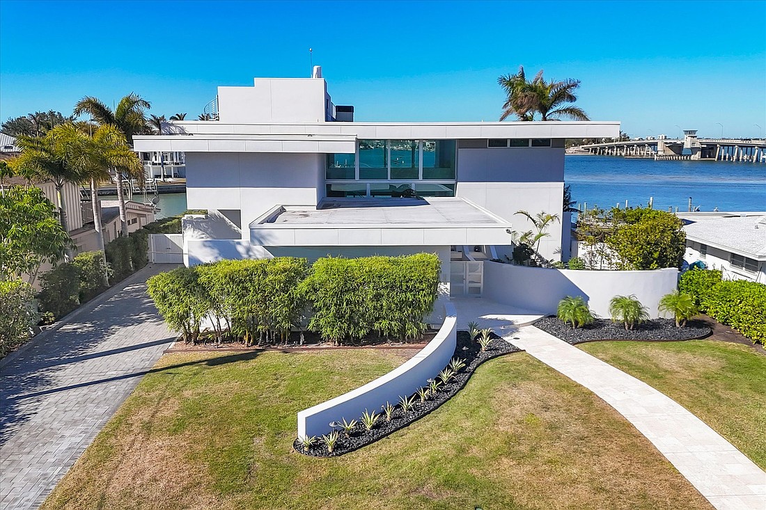 The house at 3638 San Remo Terrace overlooks the north Siesta Key bridge.