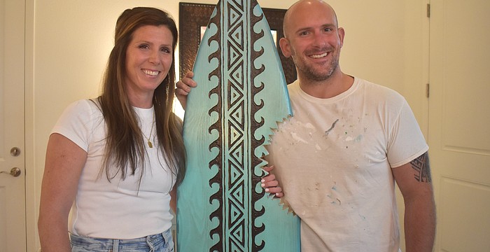 Sweetwater's Whit and Taylor Wesenberg founded Humu's Island Treasures after selling five handmade art pieces within a day of being posted on Facebook marketplace.
