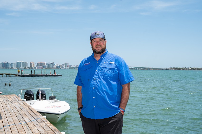 Brad Satterlee, president and show director of the Ski-A-Rees, at the team’s Sarasota Bay home base.