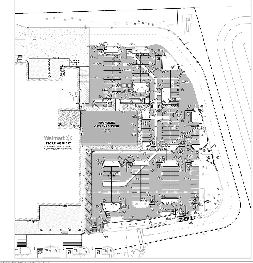 The expansion of the Walmart Supercenter in The Pavilion at Durbin Park shopping center would expand its online grocery shopping capacity by about 9,000 square feet.