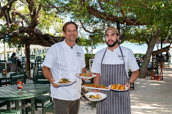 Chefs Justin Kurtz and Ismael Flores showcase some of Mar Vista’s signature dishes.