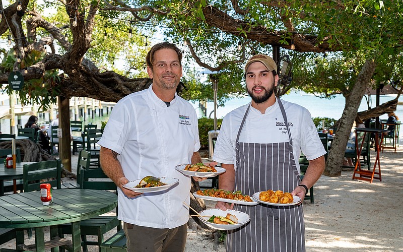 Chefs Justin Kurtz and Ismael Flores showcase some of Mar Vista’s signature dishes.