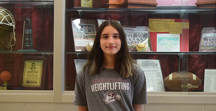 Erika Garcia joined Braden River girls weightlifting as a freshman, and now in her fourth season, has been a part of four district championship-winning teams.