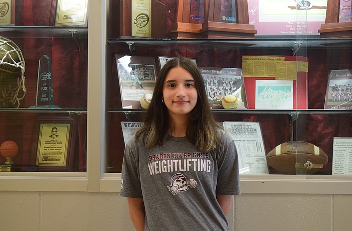 Erika Garcia joined Braden River girls weightlifting as a freshman, and now in her fourth season, has been a part of four district championship-winning teams.