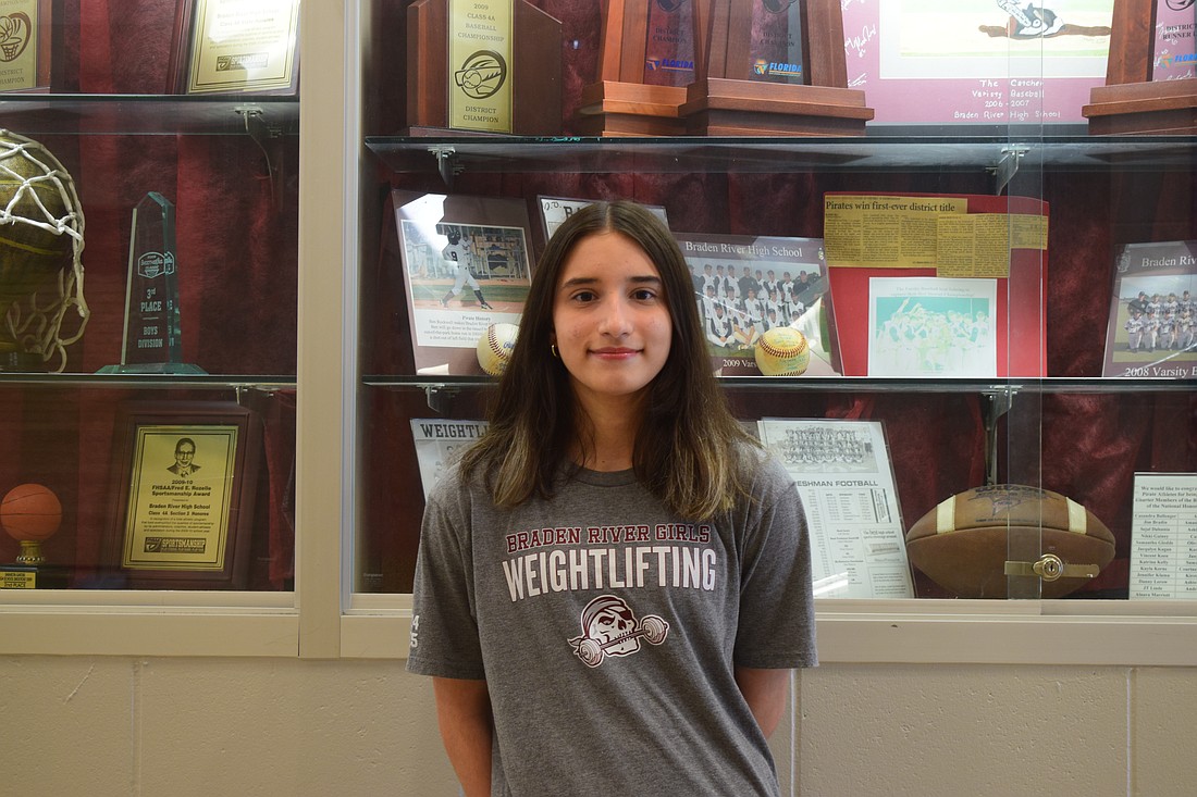 Erika Garcia joined Braden River girls weightlifting as a freshman, and now in her fourth season, has been a part of four district championship-winning teams.