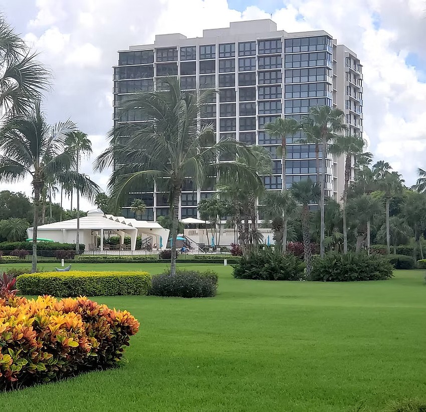 The Allegro condominum tower in Naples suffered extensive damage from flooding during Hurricane Ian in 2022.