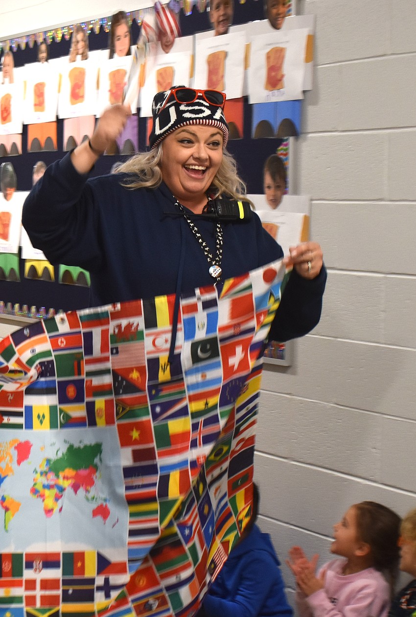 Katie Van Beveren, stem teacher at Tara, says her students did a lot of studying flags and countries in preparation for the event.