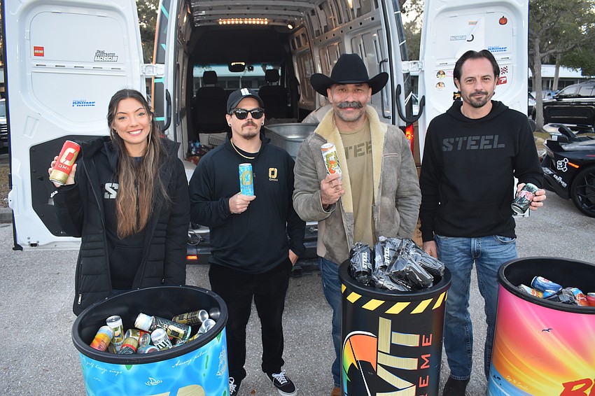 Alysa Schooler, Jamie Espino, Jason Huh and Mehdy Karbid offered some of the energy drinks of Steel Supplements, of which Huh is founder and CEO.