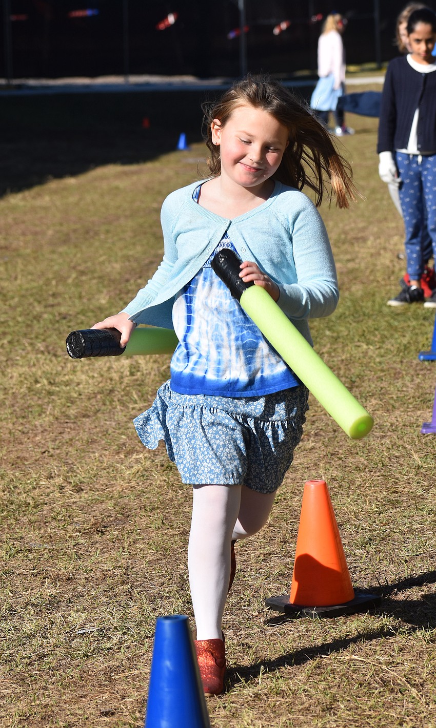 Natalie Gimmatteo, a second grader at Tara Elementary, skiis her way through the relay on Feb. 6.