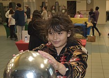 Second grader Sovereign Osceola experiences static electricity.