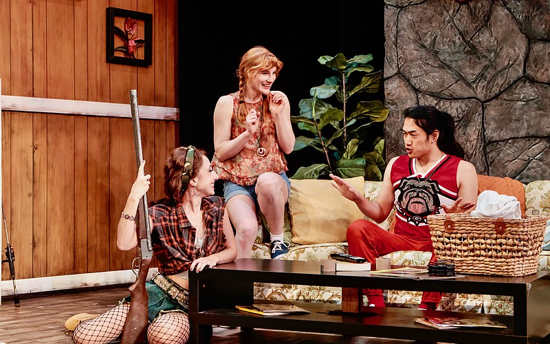 Jamie Saunders, Corrie Owens and Alan Kim star in FSU/Asolo Conservatory's production of "Exit, Pursued by a Bear."