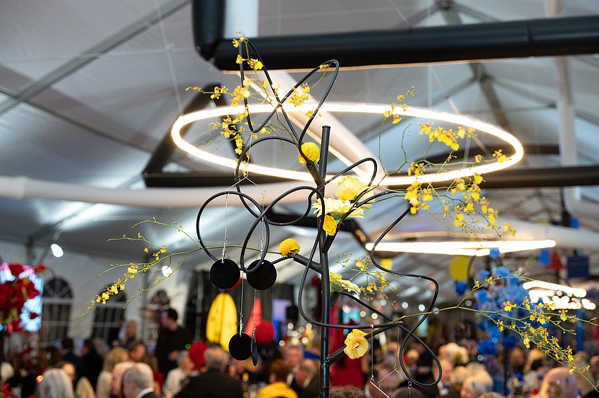 The centerpieces followed the abstract theme of the evening.