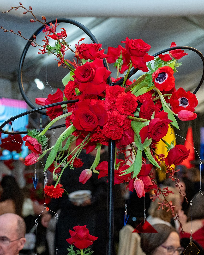 The centerpieces followed the abstract theme of the evening.