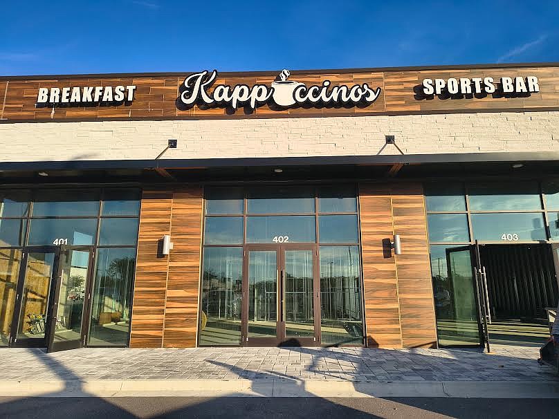 Kappuccinos Breakfast & Sports Bar in the Dunns Creek Crossing shopping center at 11257 Alta Drive in North Jacksonville is planned for opening in mid-April.