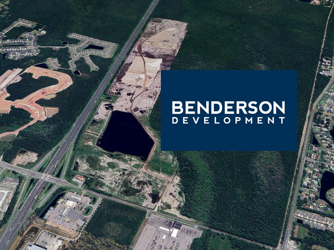The 1,003-acre Benderson site sits north of Pecan Park Road and east of Interstate 95 in North Jacksonville. The project includes industrial, retail, apartments and homes.