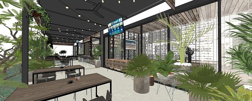 A rendering shows a TV at the Asado Life restaurant planned next to the Four Seasons Hotel & Private Residences in Downtown Jacksonville.