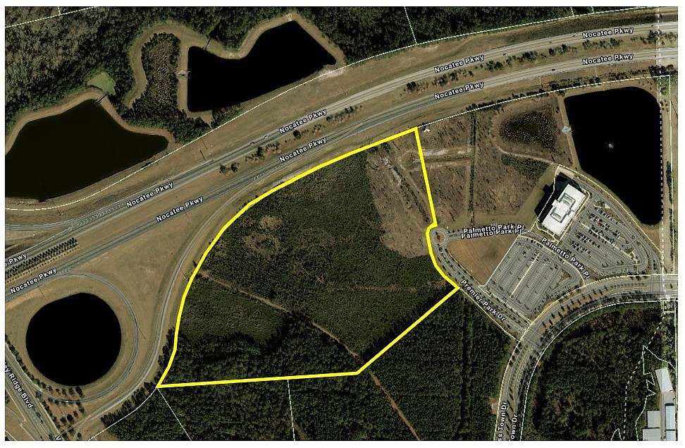 The Davis family, partners in developing Nocatee, has repurchased acreage it sold nearly 20 years ago in the master-planned community in Duval and St. Johns County. The land in the yellow border represents the property that was sold.