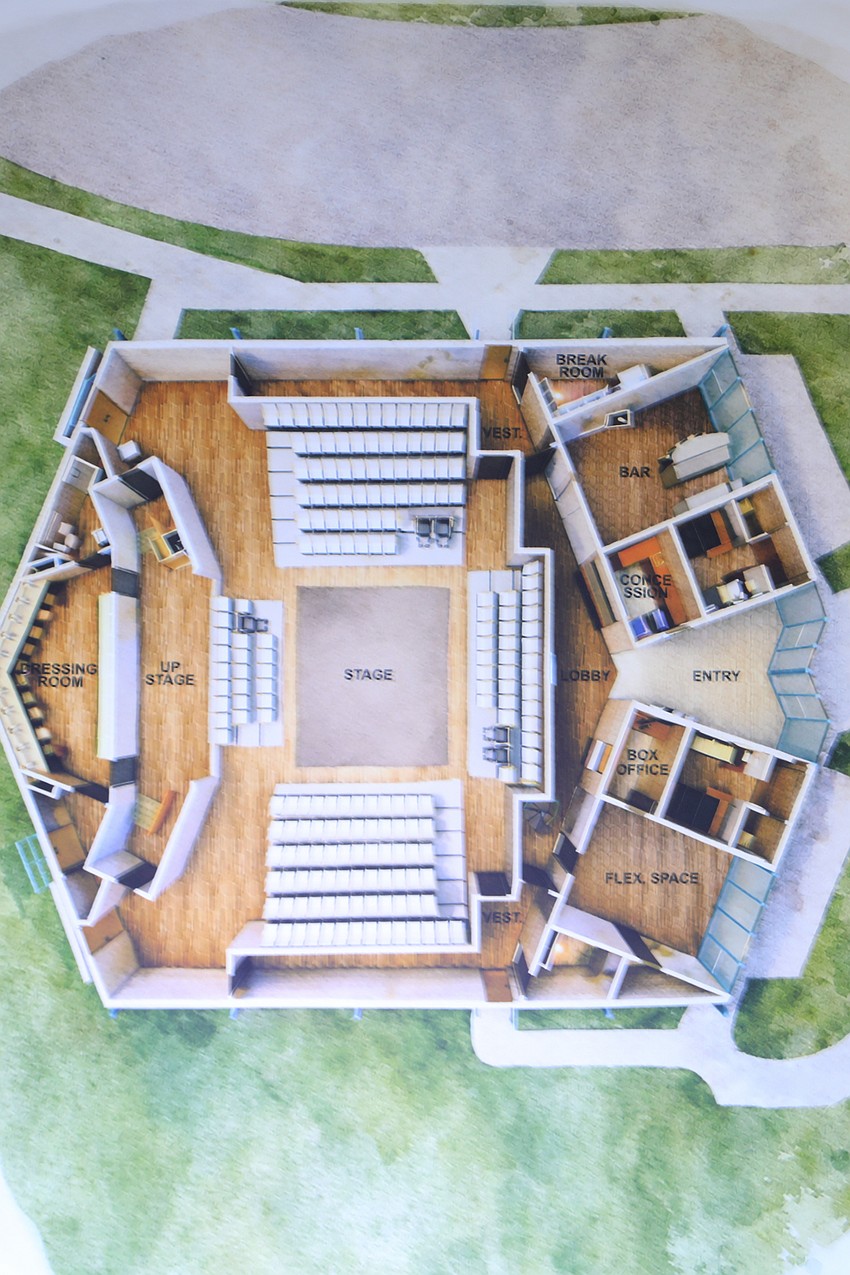 Plans are on view of the revisions The Sarasota Players are making at their newly acquired Payne Park Auditorium space.