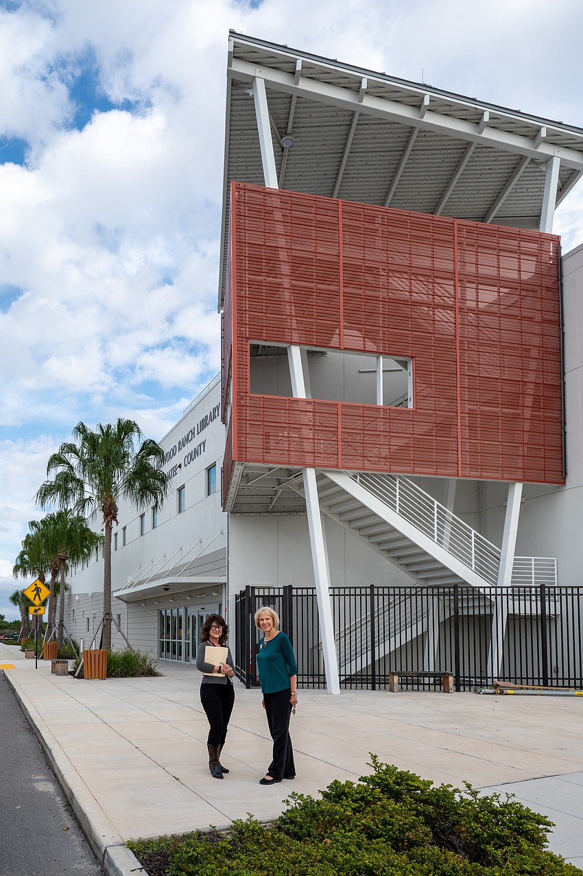 Manatee County Library Services Manager Tammy Parrott and Sue Ann Miller, president of the Friends of the Lakewood Ranch Library, believe the second floor of the facility will be put to good use.