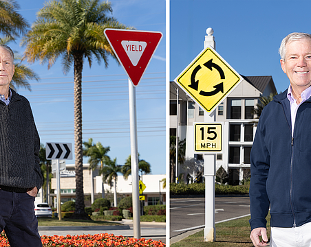 Left: Darrel Drury has lived in the Lakewood Ranch area for nearly eight years. Right: David Sessions has overseen the construction of dozens of buildings in the region in the past 35 years.
