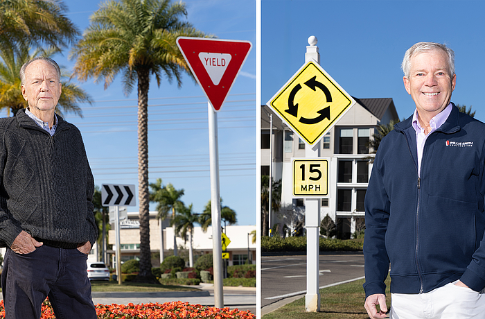 Left: Darrel Drury has lived in the Lakewood Ranch area for nearly eight years. Right: David Sessions has overseen the construction of dozens of buildings in the region in the past 35 years.