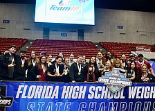 Braden River girls weightlifting brought home the FHSAA Class 2A state championship in Olympic style Feb. 12 at Lakeland's RP Funding Center. It marks the first in program history.