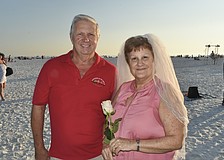 Don and Tammie Gursky prepare to renew their vows.