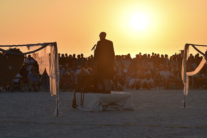 The non-denominational ceremony was led by Judge Stephen Walker.