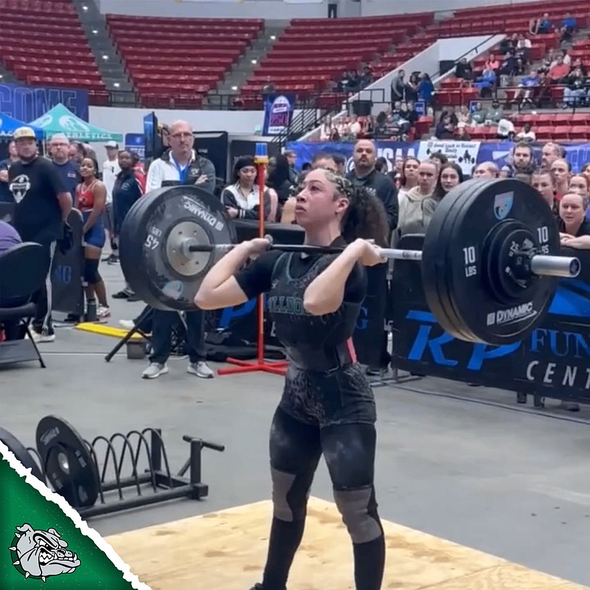 FPC's Nya Williams cleans 210 pounds at the Class 3A state weightlifting championships in Lakeland. Courtesy photo FPC's Nya Williams cleans 210 pounds at the Class 3A state weightlifting championships in Lakeland. Courtesy photo