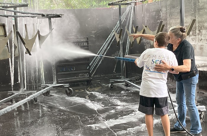 Campers get hands-on training at S&B Metal Products in Bradenton.