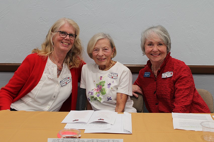 Artists Claudia Stieber, Barb Sikora and Bobbi Miller were the evening's guest speakers at the Valentine's Day art show.