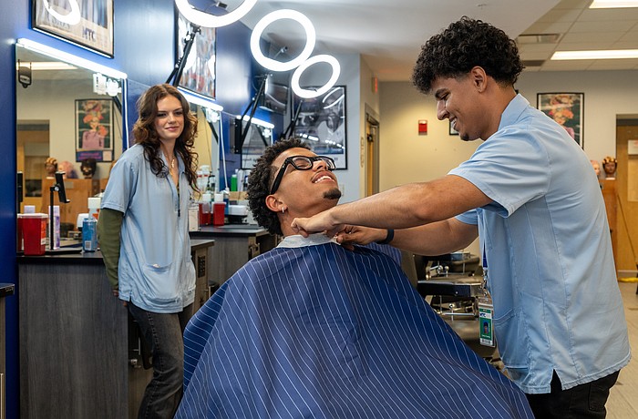 Jessie King, Jadis Hebdon in the chair and Carlos Fuentes