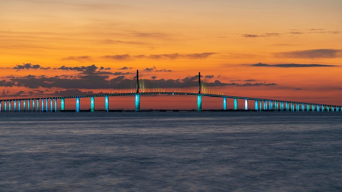 The Florida Department of Transportation is adding electronic tolls to the Sunshine Skyway Bridge, which crosses Tampa Bay.