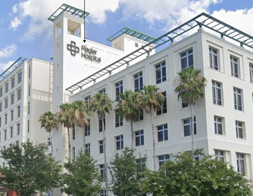 The old Flagler Health+ branding is still installed at the hospital, despite it being a part of UF Health since 2023.