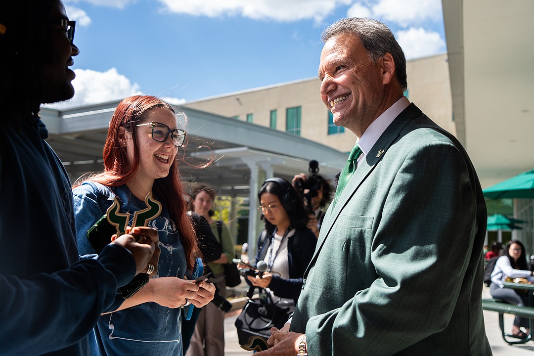 New USF president kicks off tenure with energy, promises — and selfies