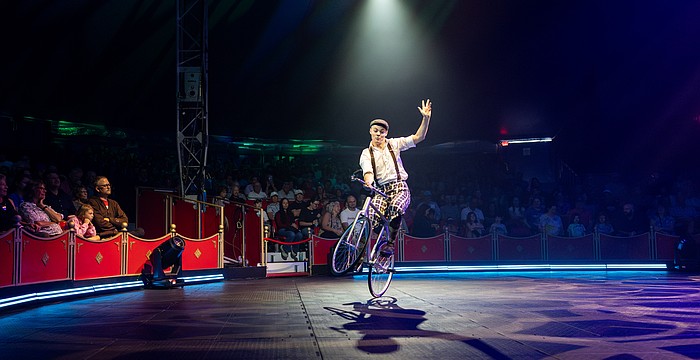 Florian Blummel shows off his artistic bicycle moves that you should not try at home in your driveway.