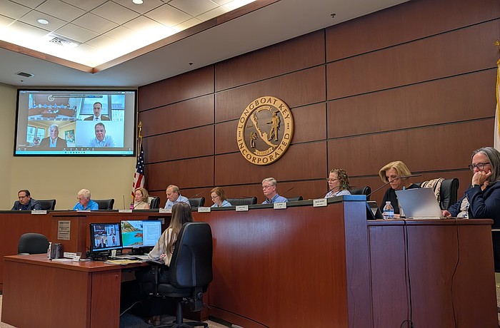 Lobbyists for the town of Longboat Key video called in to update Longboat Key Town Commission on state and federal legislation at a workshop meeting Tuesday, Feb. 17.