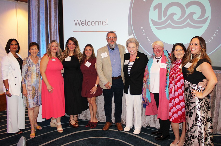 Scarlette Walton, Nancy Curtis, Jessica Ryherd, Patricia Spaar, Lisa Lia, Brian Walton, Ann Anderson, Renee Fannin, Amy Steinhauser and Jodie Hernandez attend the first Longboat Key 100 charity drive.