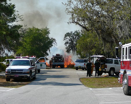 Manatee County extends its burn ban until further notice to protect residents and animals from wildfires. This photo was taken by the East Manatee Fire Rescue in June 2024 when over 100 acres burned at Lake Manatee State Park.