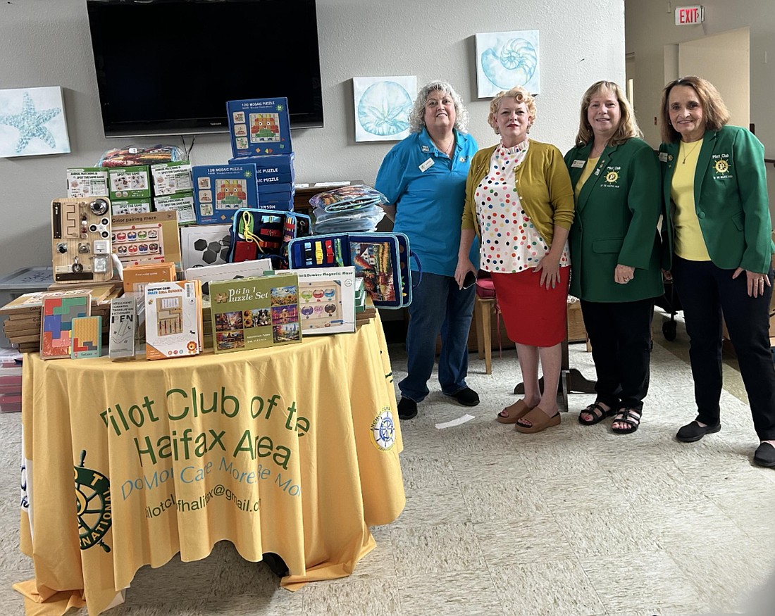 Laurie Kaye, of the Pilot Club of the Halifax Area; Misty Kingsley, social services director for Avante at Ormond Beach; Tish Gressang, of the Pilot Club of the Halifax Area; and Shirley Pyle, of the Pilot Club of the Halifax Area. Courtesy photo