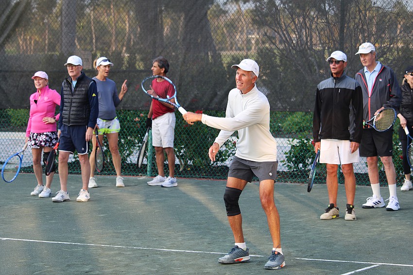 Mark Addessi steps up to the court.