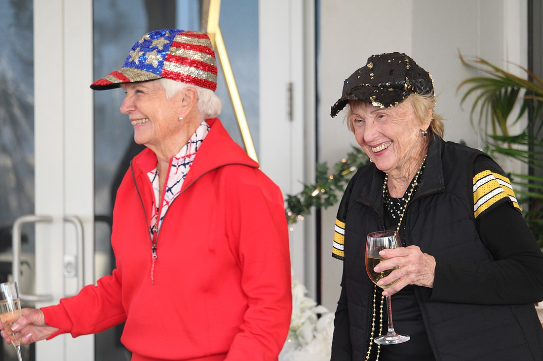 Golfers competing in "Pittsburgh vs. The World" may be rivals out on the green, but at the celebration afterward, they have nothing but smiles for one another. Jan Van Iten and Carol Westwood are the original captains in the friendly tournament, which marked 25 years on Feb. 16.