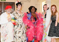 Carl Mario Nudi, Sarafina Murphy-Gibson, Ivy Sunflower, Marina Elaine and Sarah Jefferies on the promenade deck.
